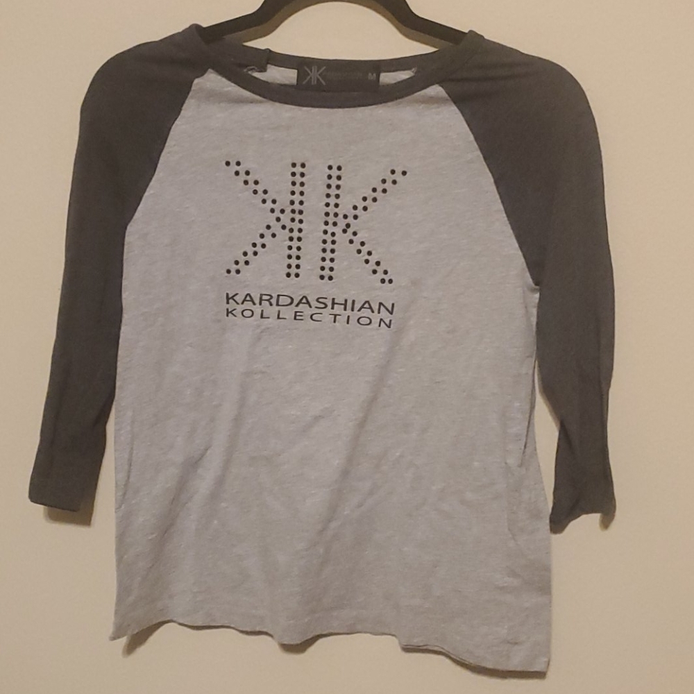 Kardashian Kollection gray shirt